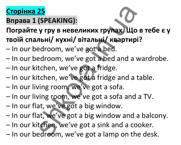 Відповідь до вправи 1, сторінка 25 - ГДЗ Англійська мова 5 клас Коста 2022