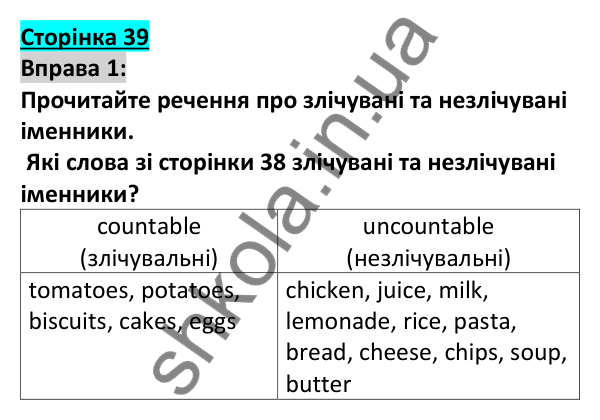 Відповідь до вправи 1, сторінка 39 - ГДЗ Англійська мова 5 клас Коста 2022