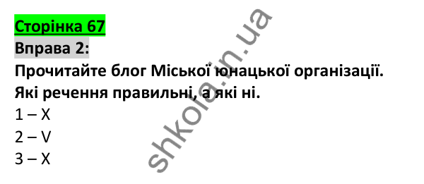 Відповідь до вправи 2, сторінка 67 - ГДЗ Англійська мова 5 клас Коста 2022