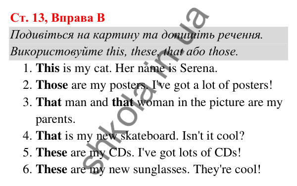 Ст. 13, Впр. B Відповідь до завдання Вправа B, сторінка 13 - ГДЗ Англійська мова 5 клас Мітчелл 2022 граматика