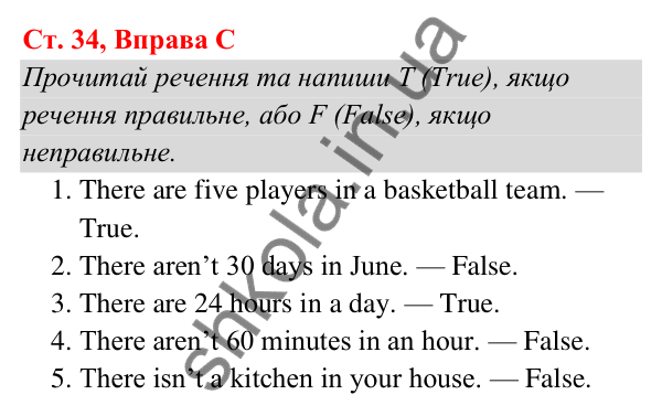 Ст. 34, Впр. C Відповідь до завдання Вправа C, сторінка 34 - ГДЗ Англійська мова 5 клас Мітчелл 2022 граматика