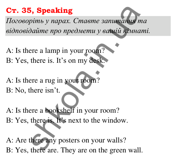 Ст. 35, Speaking Відповідь до завдання Speaking, сторінка 35 - ГДЗ Англійська мова 5 клас Мітчелл 2022 граматика