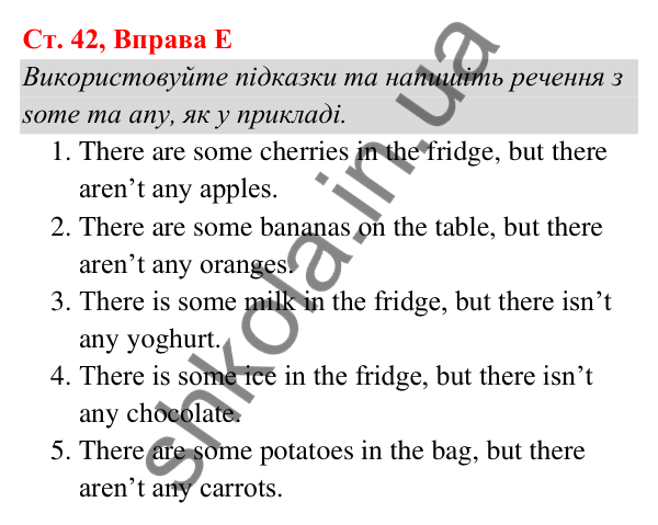 Ст. 42, Впр. E Відповідь до завдання Вправа E, сторінка 42 - ГДЗ Англійська мова 5 клас Мітчелл 2022 граматика