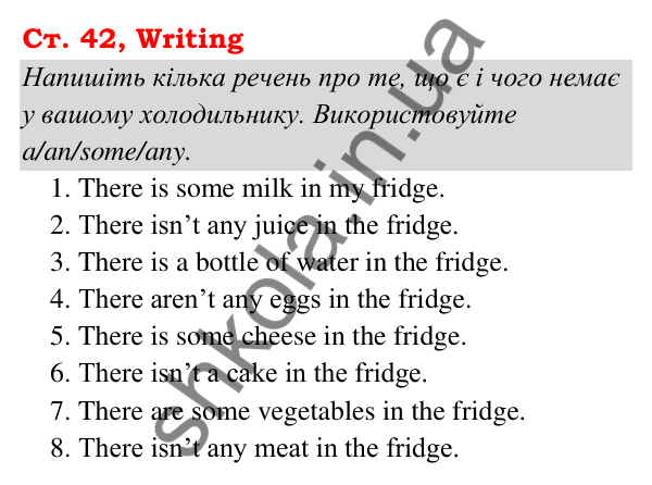 Ст. 42, Writing Відповідь до завдання Writing, сторінка 42 - ГДЗ Англійська мова 5 клас Мітчелл 2022 граматика