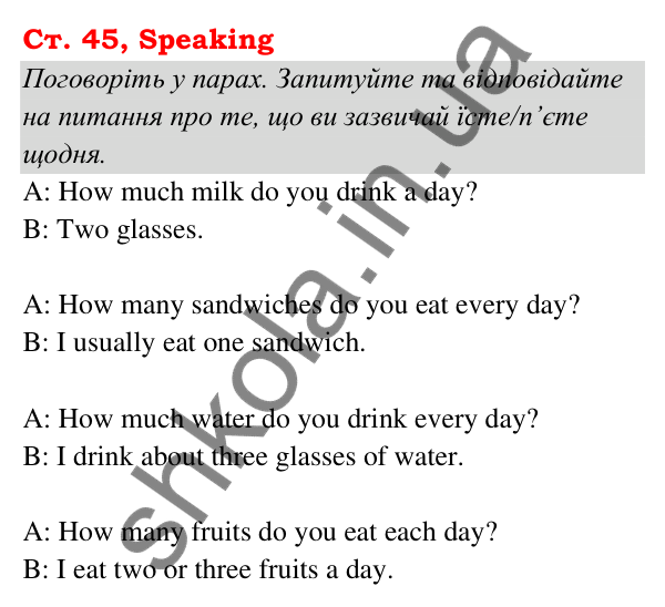 Ст. 45, Speaking Відповідь до завдання Speaking, сторінка 45 - ГДЗ Англійська мова 5 клас Мітчелл 2022 граматика