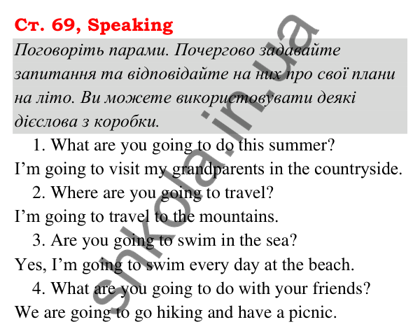 Ст. 69, Speaking Відповідь до завдання Speaking, сторінка 69 - ГДЗ Англійська мова 5 клас Мітчелл 2022 граматика