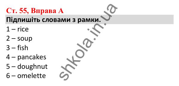 Відповідь до вправи A, сторінка 55 - ГДЗ Робочий зошит Англійська мова 5 клас Мітчелл 2022