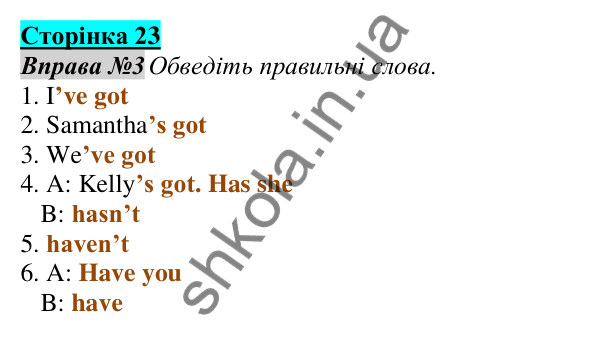 Відповідь до завдання Вправа №3, сторінка 23 - ГДЗ Англійська мова 5 клас Мітчелл