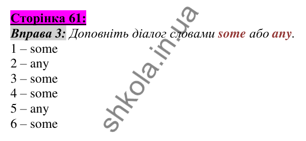 Відповідь до завдання Вправа №3, сторінка 61 - ГДЗ Англійська мова 5 клас Мітчелл