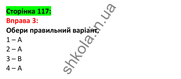 Відповідь до вправи 3, сторінка 117 - ГДЗ Англійська мова 5 клас Задорожна 2022