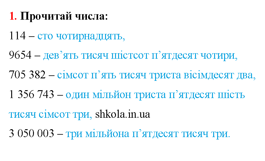 Відповідь до завдання № 1 - ГДЗ Математика 5 клас Бевз 2022