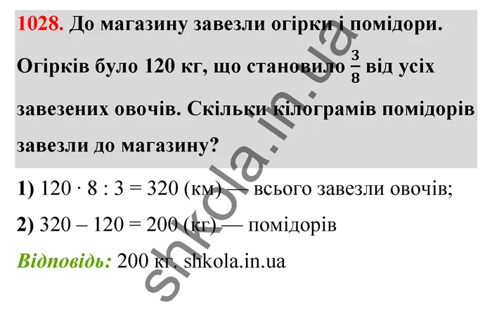 Відповідь до завдання № 1028 - ГДЗ Математика 5 клас Бевз 2022