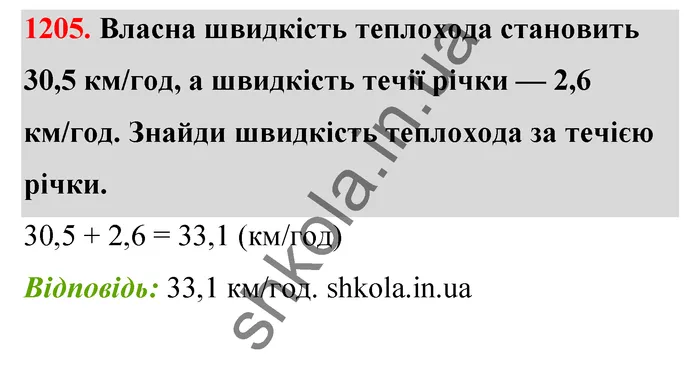 Відповідь до завдання № 1205 - ГДЗ Математика 5 клас Бевз 2022