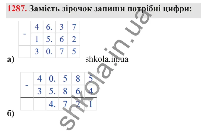 Відповідь до завдання № 1287 - ГДЗ Математика 5 клас Бевз 2022
