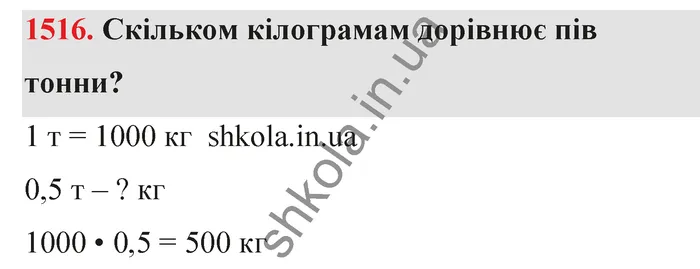 Відповідь до завдання № 1516 - ГДЗ Математика 5 клас Бевз 2022