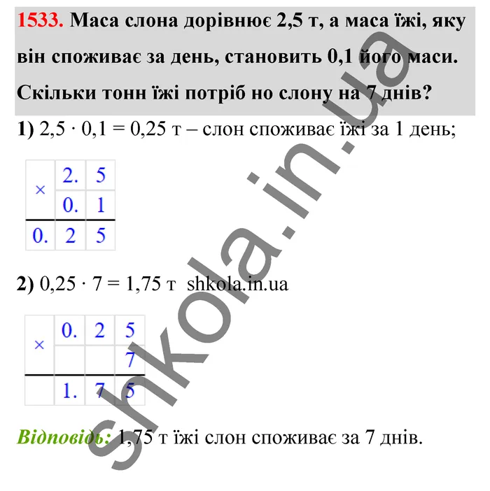 Відповідь до завдання № 1533 - ГДЗ Математика 5 клас Бевз 2022