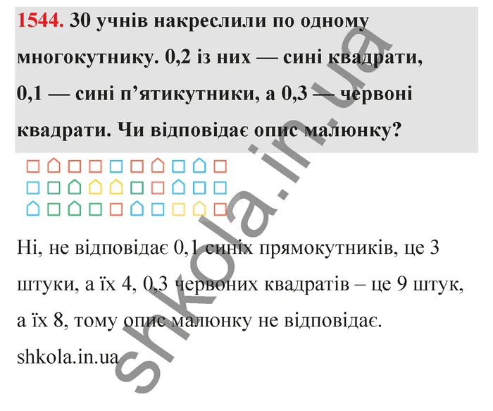 Відповідь до завдання № 1544 - ГДЗ Математика 5 клас Бевз 2022
