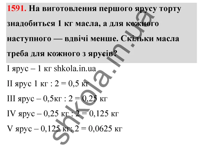 Відповідь до завдання № 1591 - ГДЗ Математика 5 клас Бевз 2022