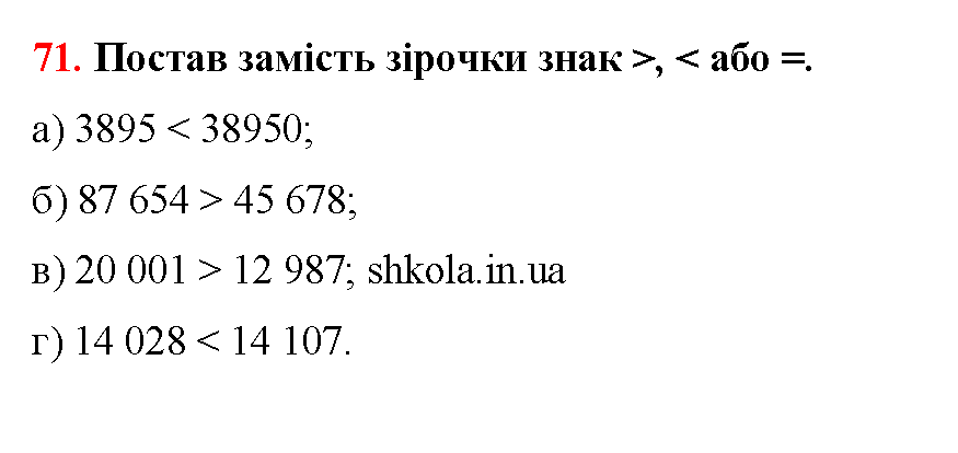 Відповідь до завдання № 71 - ГДЗ Математика 5 клас Бевз 2022