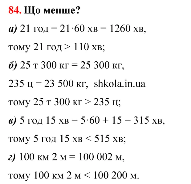 Відповідь до завдання № 84 - ГДЗ Математика 5 клас Бевз 2022