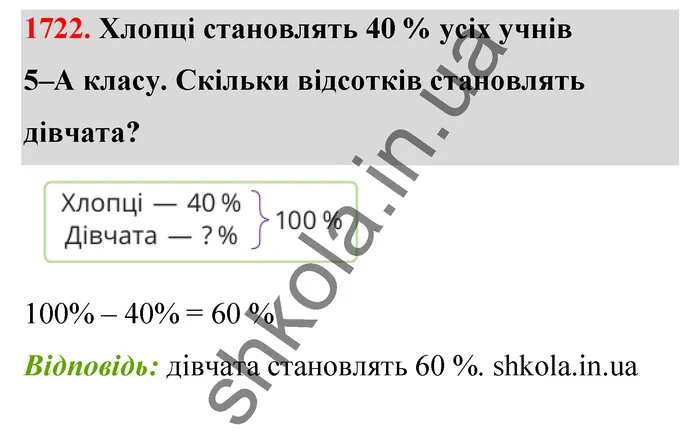 Відповідь до завдання № 1722 - ГДЗ Математика 5 клас Бевз 2022