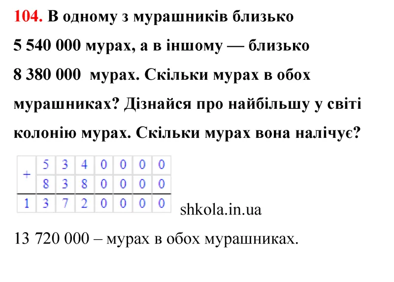 Відповідь до завдання № 104 - ГДЗ Математика 5 клас Бевз 2022
