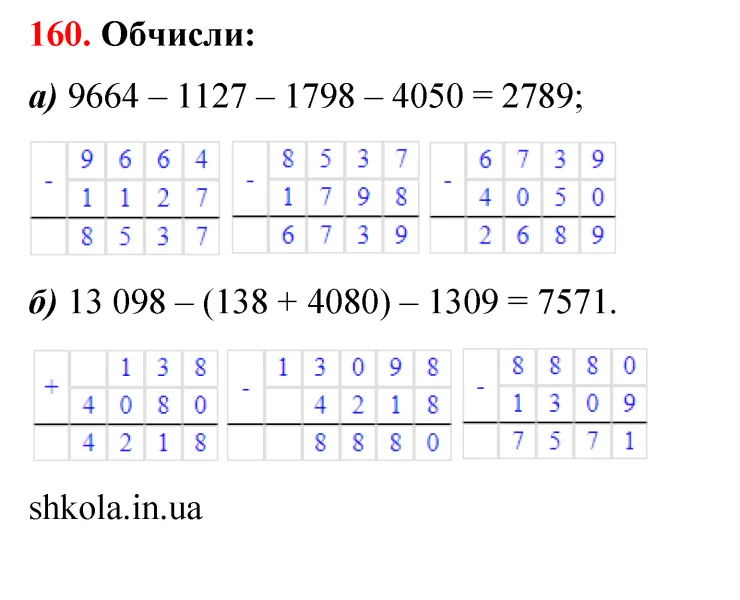 Відповідь до завдання № 160 - ГДЗ Математика 5 клас Бевз 2022