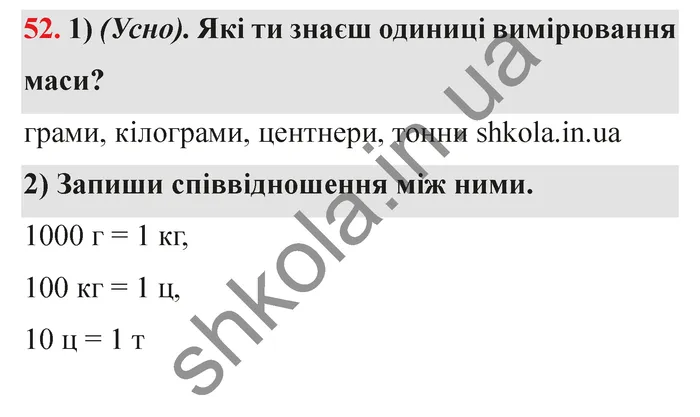 Відповідь до завдання № 52 - ГДЗ Математика 5 клас Істер 2022