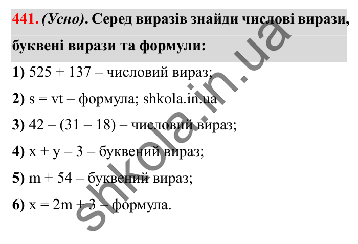 Завдання № 441 Відповідь до завдання № 441 - ГДЗ Математика 5 клас Істер 2022