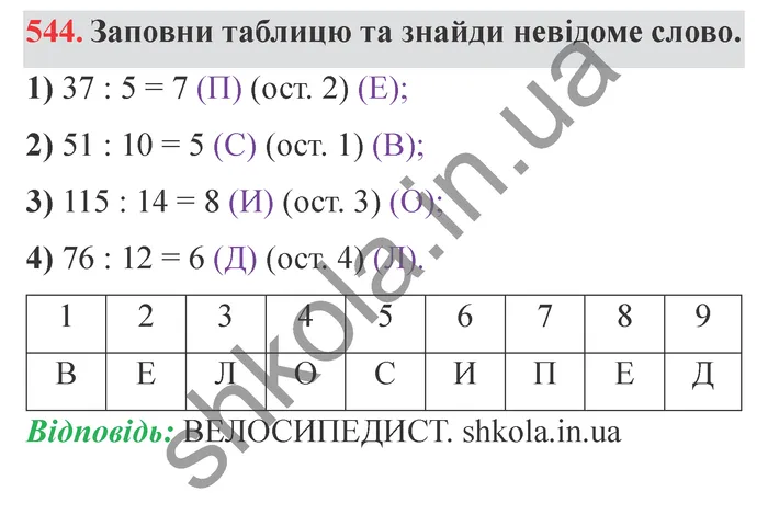 Відповідь до завдання № 544 - ГДЗ Математика 5 клас Істер 2022