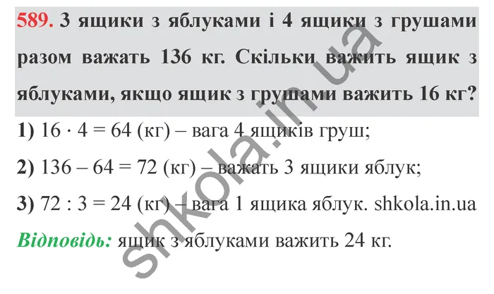 Відповідь до завдання № 589 - ГДЗ Математика 5 клас Істер 2022