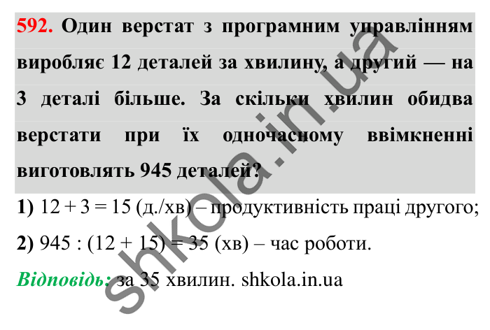 Завдання № 592 Відповідь до завдання № 592 - ГДЗ Математика 5 клас Істер 2022