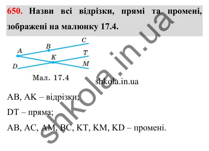 Завдання № 650 Відповідь до завдання № 650 - ГДЗ Математика 5 клас Істер 2022