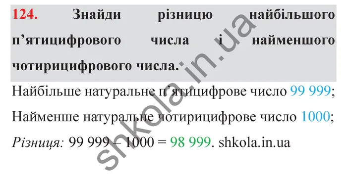 Відповідь до завдання № 124 - ГДЗ Математика 5 клас Істер 2022