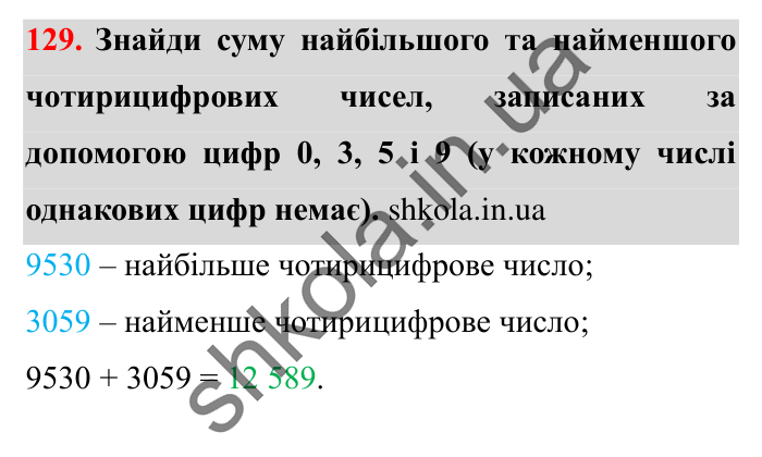 Завдання № 129 Відповідь до завдання № 129 - ГДЗ Математика 5 клас Істер 2022