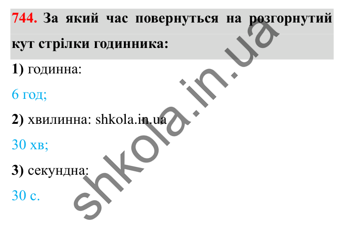 Завдання № 744 Відповідь до завдання № 744 - ГДЗ Математика 5 клас Істер 2022