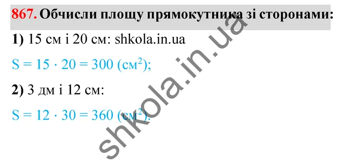 Відповідь до завдання № 867 - ГДЗ Математика 5 клас Істер 2022