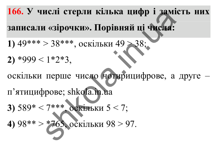 Завдання № 166 Відповідь до завдання № 166 - ГДЗ Математика 5 клас Істер 2022