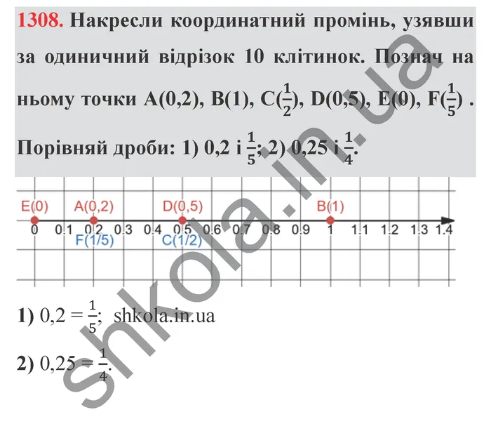 Відповідь до завдання № 1308 - ГДЗ Математика 5 клас Істер 2022