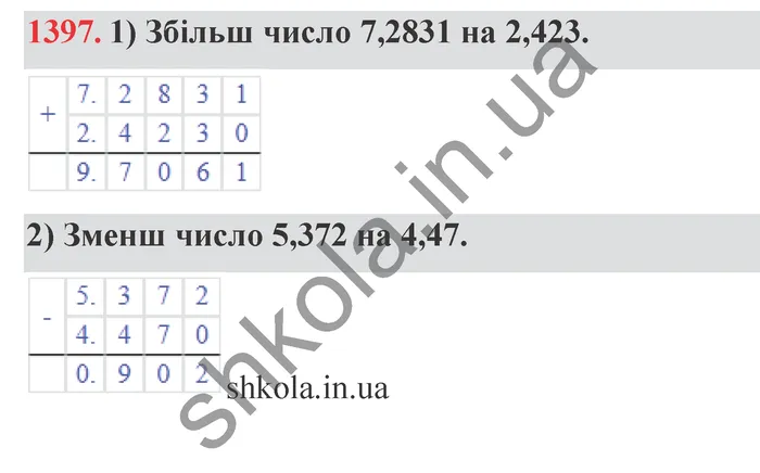 Відповідь до завдання № 1397 - ГДЗ Математика 5 клас Істер 2022