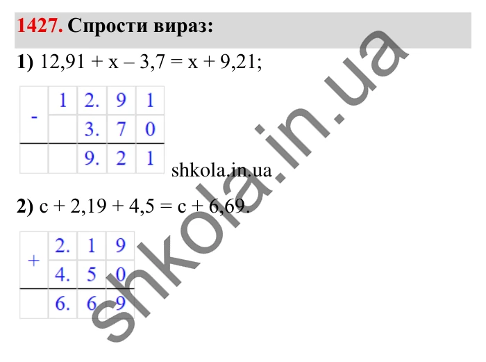 Завдання № 1427 Відповідь до завдання № 1427 - ГДЗ Математика 5 клас Істер 2022