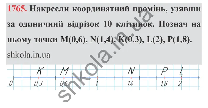 Відповідь до завдання № 1765 - ГДЗ Математика 5 клас Істер 2022