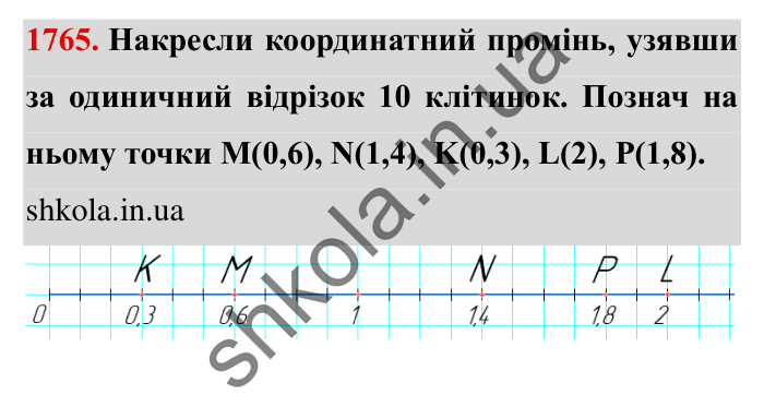 Завдання № 1765 Відповідь до завдання № 1765 - ГДЗ Математика 5 клас Істер 2022