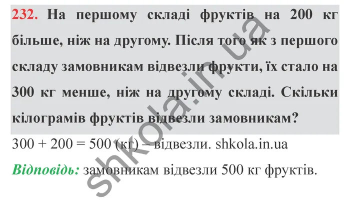 Відповідь до завдання № 232 - ГДЗ Математика 5 клас Істер 2022