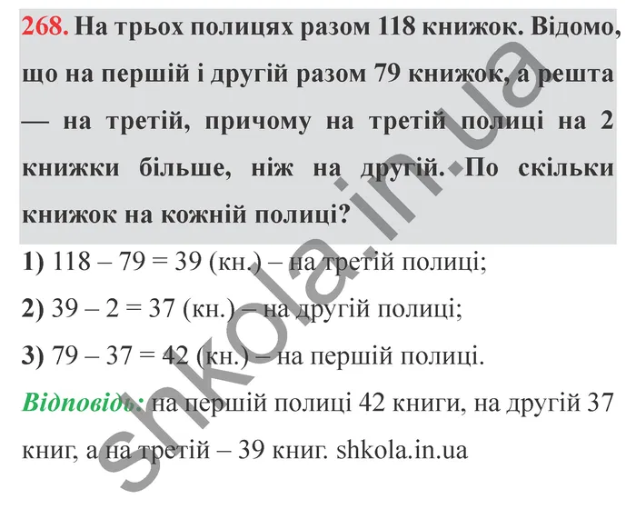 Відповідь до завдання № 268 - ГДЗ Математика 5 клас Істер 2022