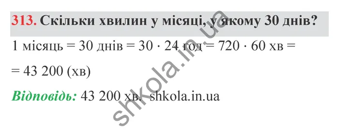 Відповідь до завдання № 313 - ГДЗ Математика 5 клас Істер 2022