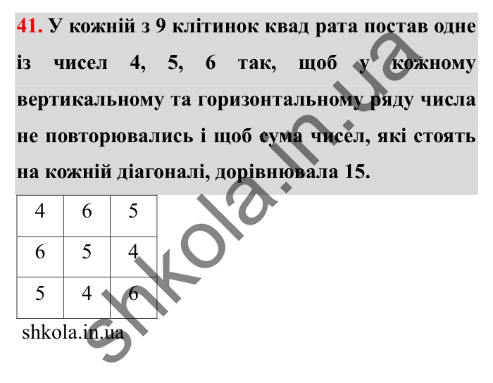 Завдання № 41 Відповідь до завдання № 41 Додаткові теми - ГДЗ Математика 5 клас Істер 2022