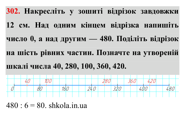 Завдання № 302 Відповідь до завдання № 302 - ГДЗ Математика 5 клас Мерзляк 2022