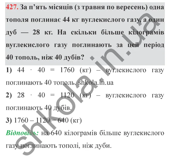 Завдання № 427 Відповідь до завдання № 427 - ГДЗ Математика 5 клас Мерзляк 2022