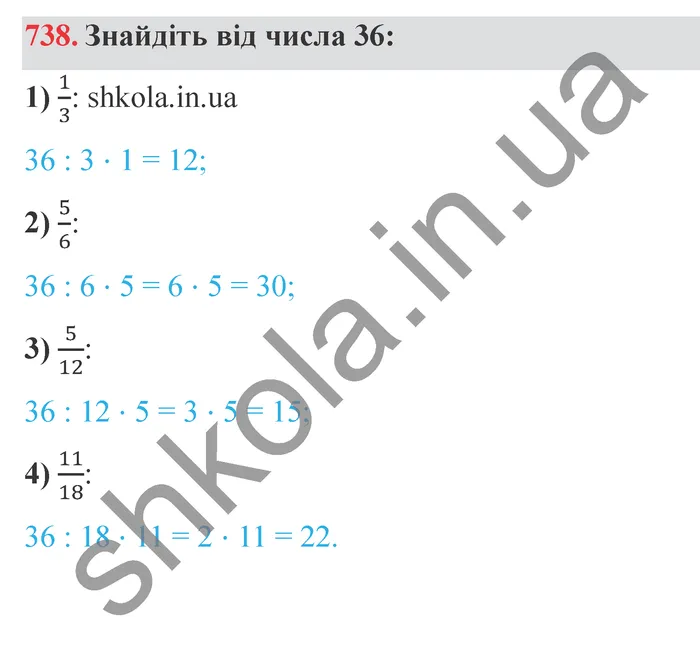 Відповідь до завдання № 738 - ГДЗ Математика 5 клас Мерзляк 2022